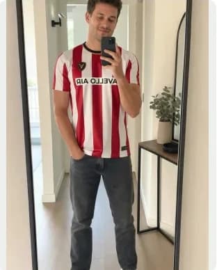 Football shirt with sponsor text: FLUX.2 Pro result