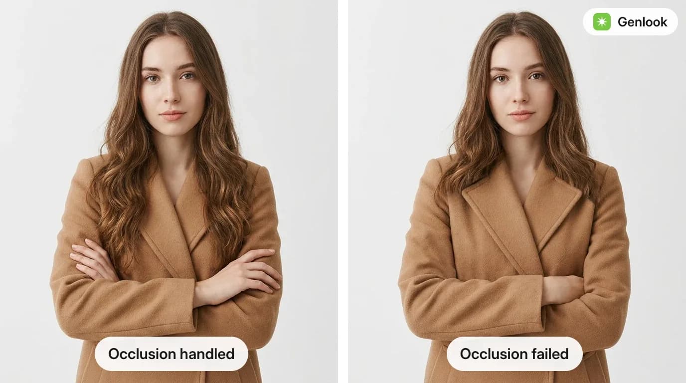 Korrekt vs. forkert håndtering af okklusion i et prøvebillede