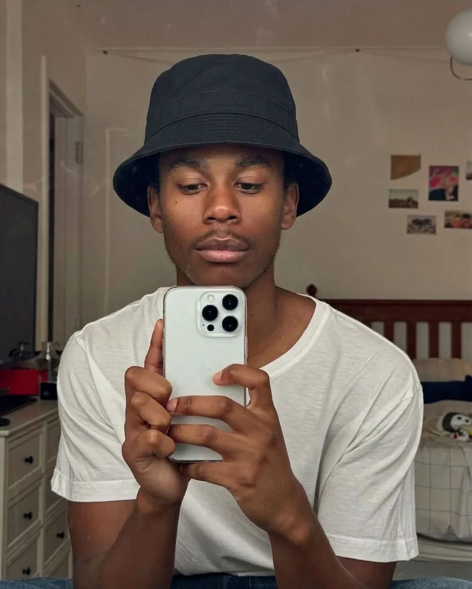 Bucket hat adjusting to head shape — after