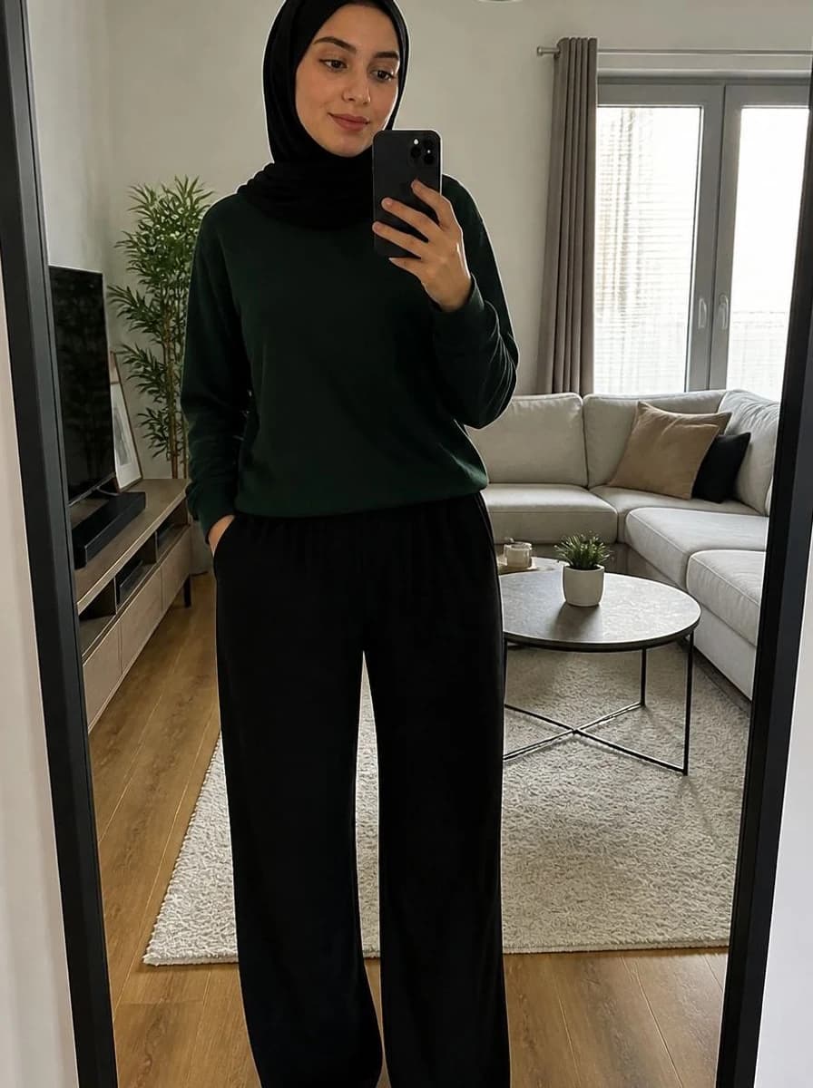 Classic black abaya, original photo