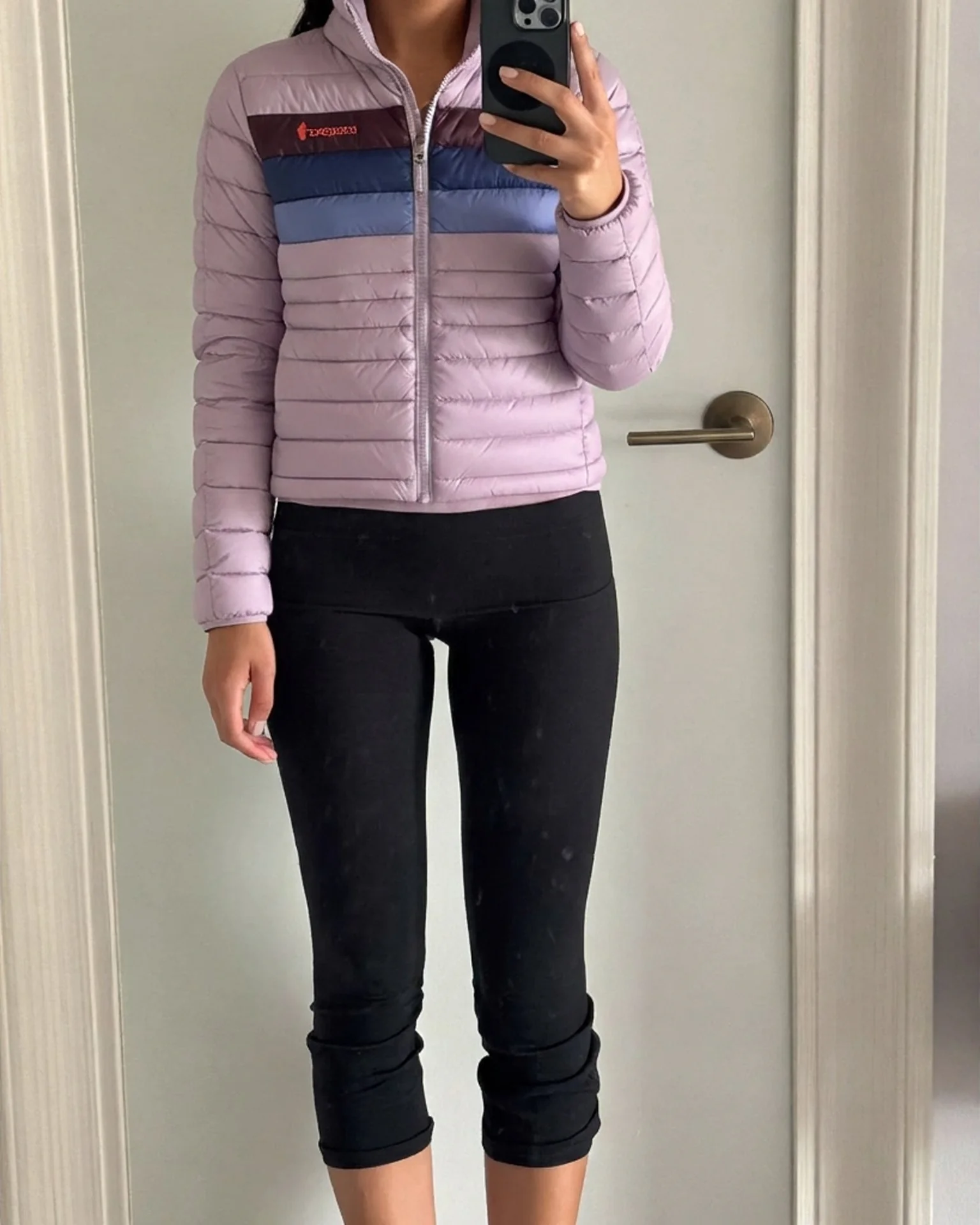 Quilted puffer showing realistic volume on the torso — after