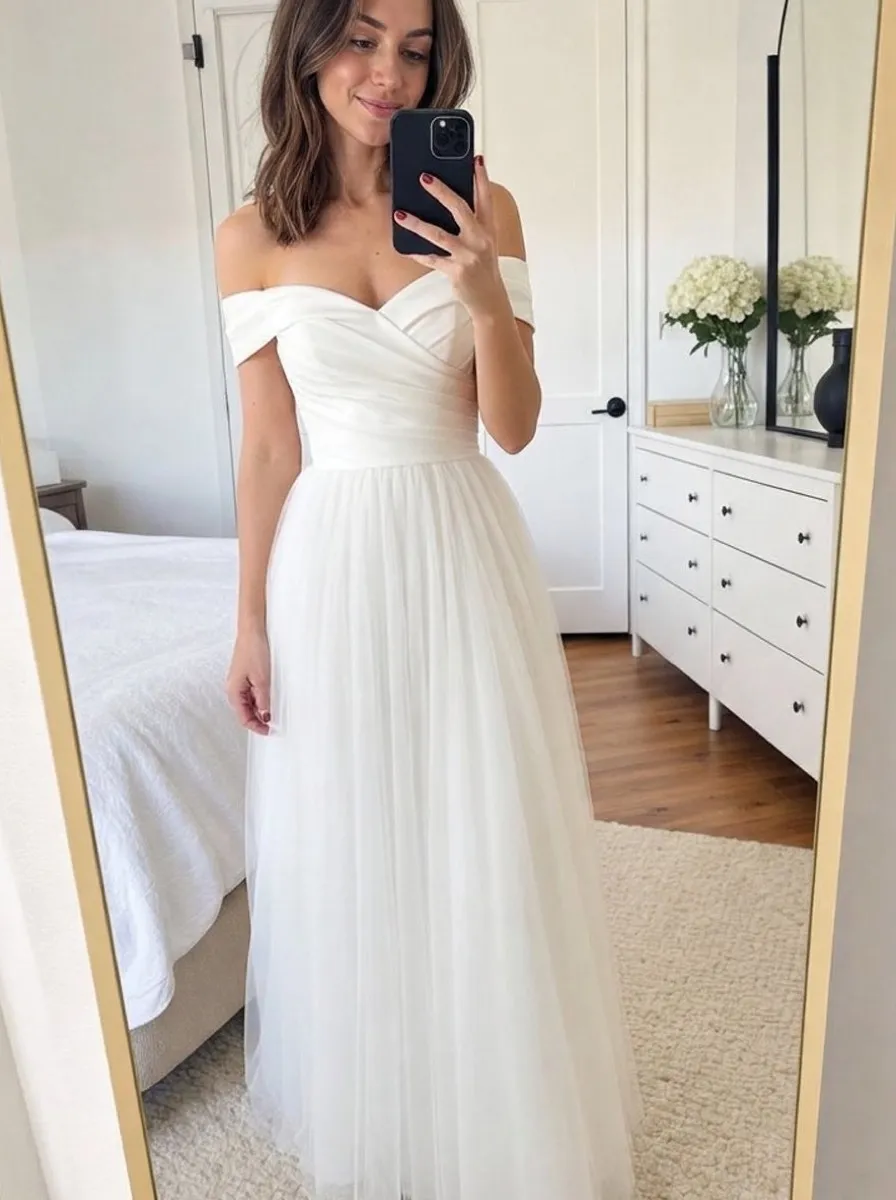 Off-shoulder ballgown