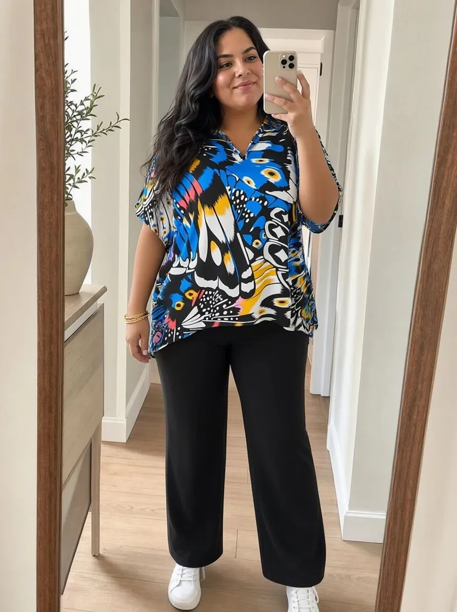 Hi-low blouse