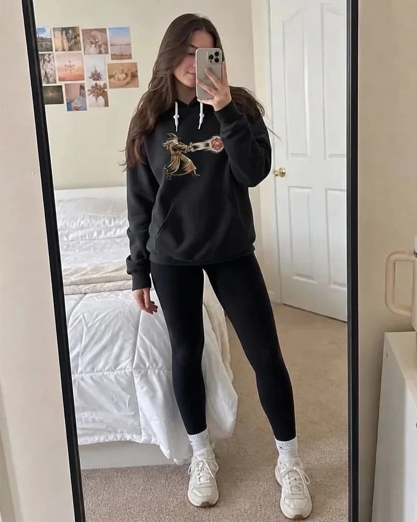 Grafik baskılı kapüşonlu sweatshirt